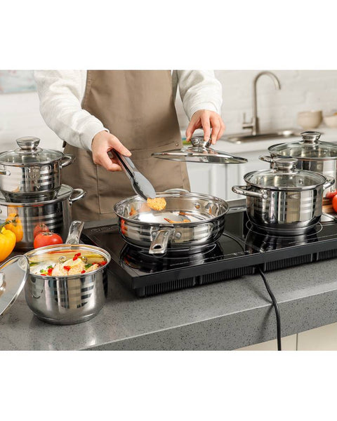 12-Piece All Stainless Steel Cookware Set 1/18" – Premium Series
