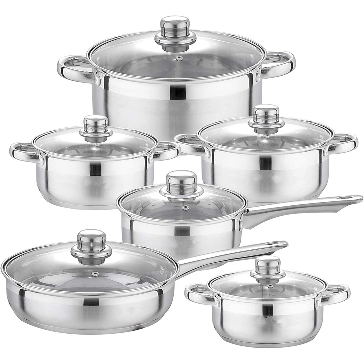 12-Piece All Stainless Steel Cookware Set 1/18" – Premium Series