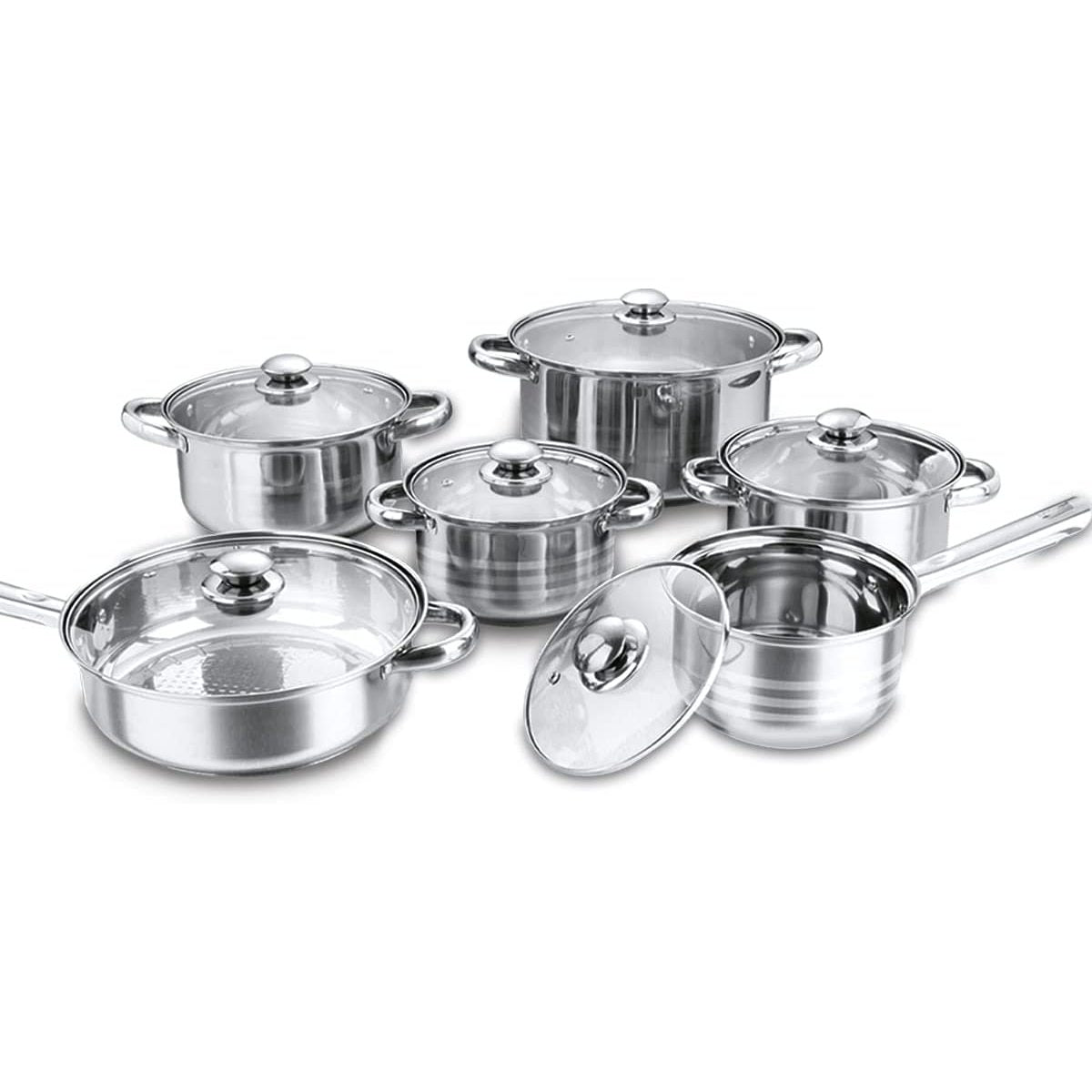 12-Piece All Stainless Steel Cookware Set 1/18" – Premium Series