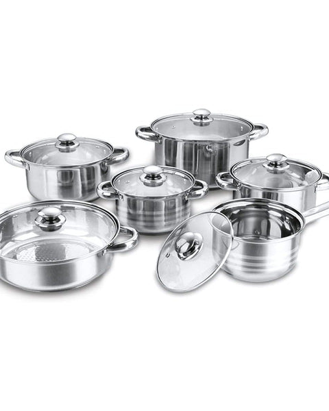 12-Piece All Stainless Steel Cookware Set 1/18" – Premium Series