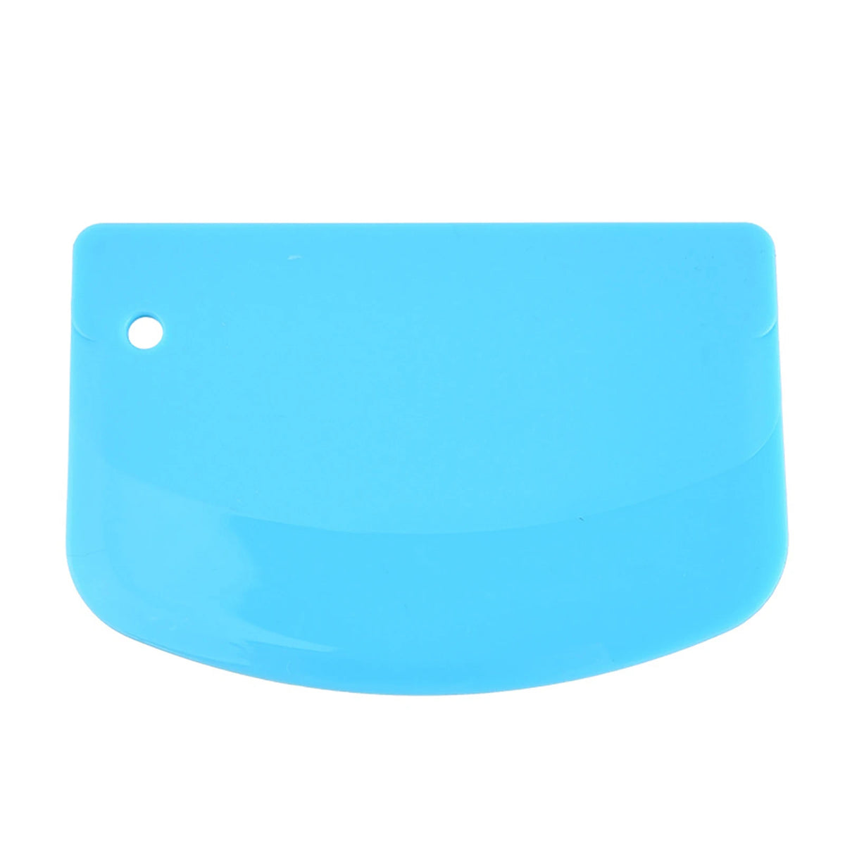 Coupe-pâtes en Silicone bleu sur fond blanc.