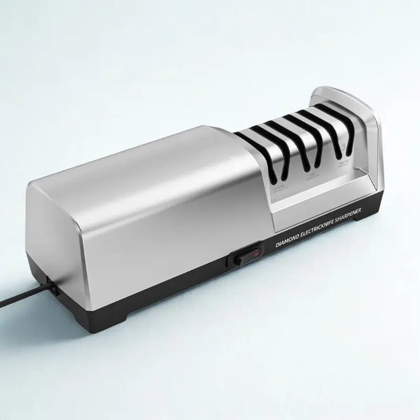 Aiguiseur électrique 3 stages gris sur fond blanc