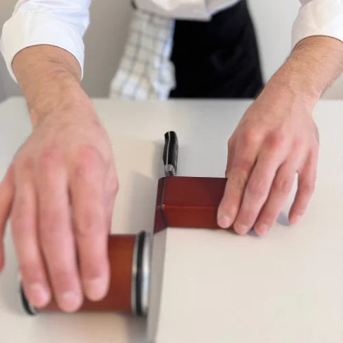 Aiguiseur rotatif en action