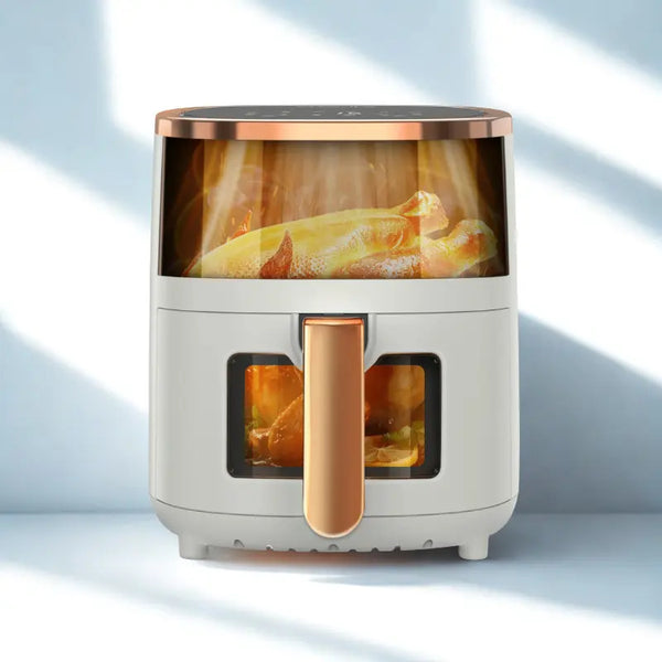 Air fryer blanc sur fond blanc