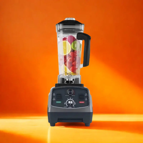 Blender noir sur fond orange