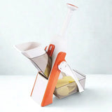 Coupe-légume blanc et orange sur fond blanc