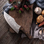 Couteau de boucher sur planche en bois