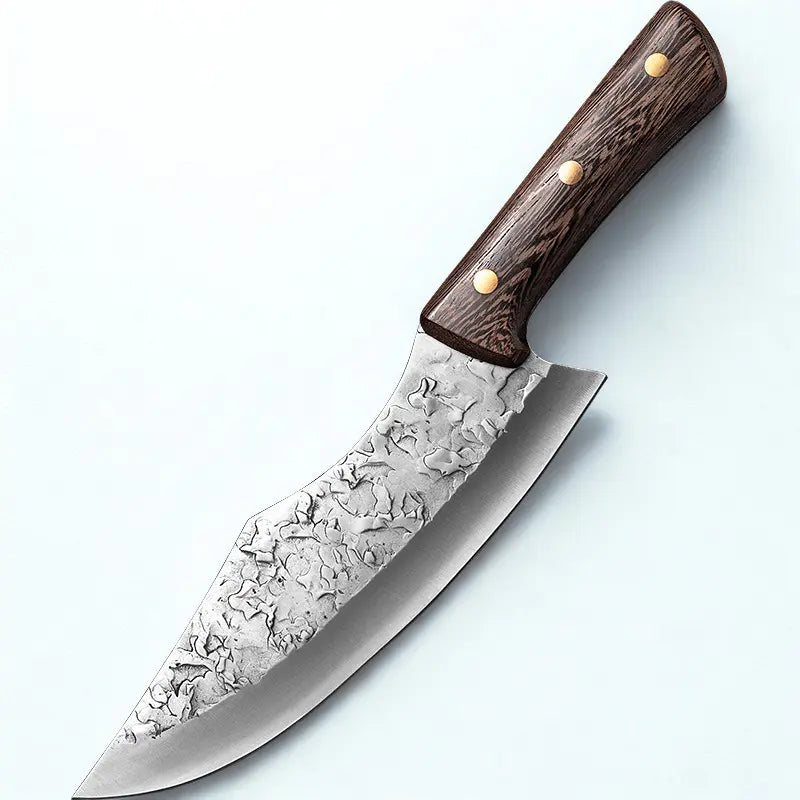Couteau de boucher sur fond blanc 