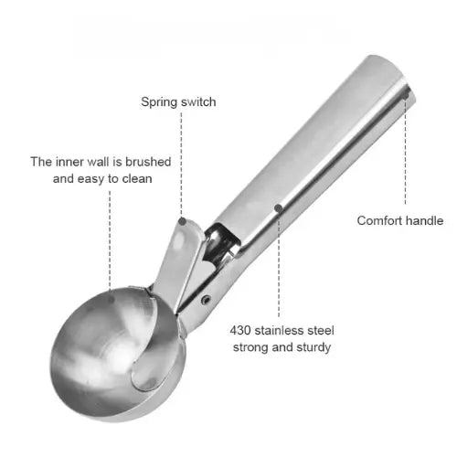 Stainless steel ice cream & sorbet scoop