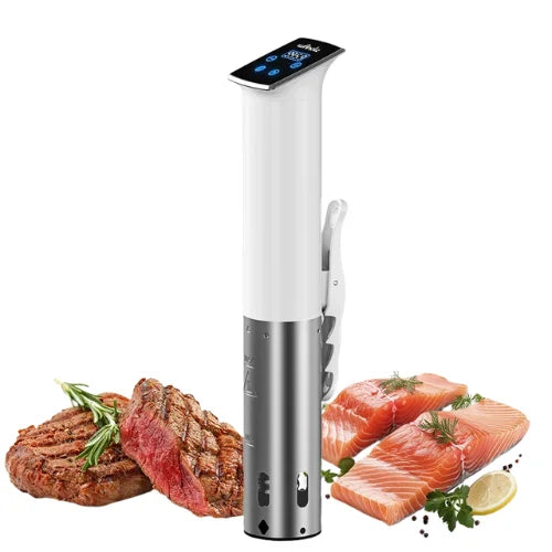 Cuiseur sous vide blanc sur fond blanc