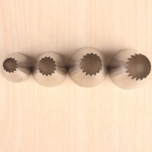 Douilles inox vu de haut sur bois