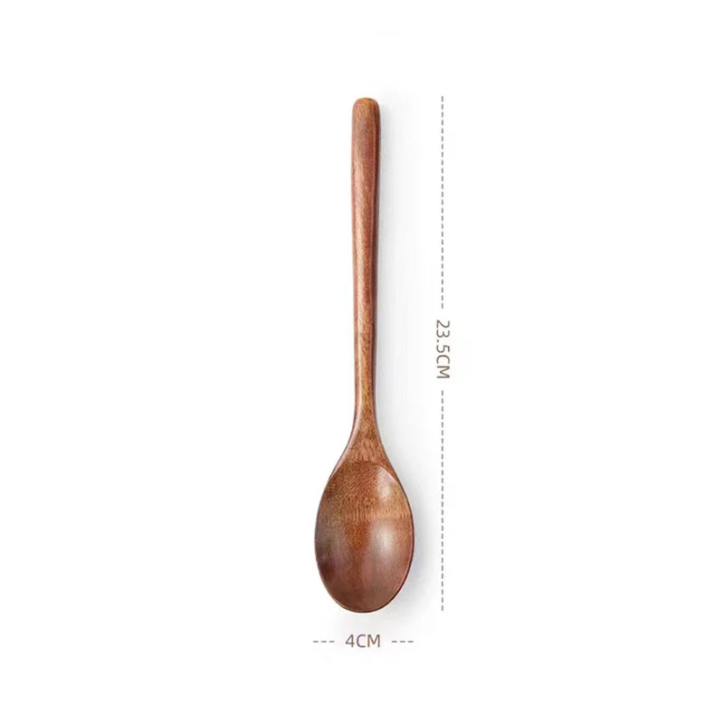 Set of two wooden kitchen spoons