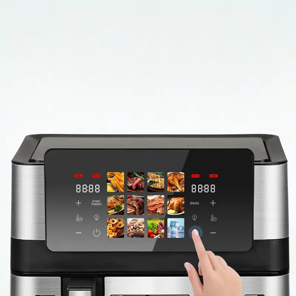 Utilisation d'un Air Fryer sur fond blanc