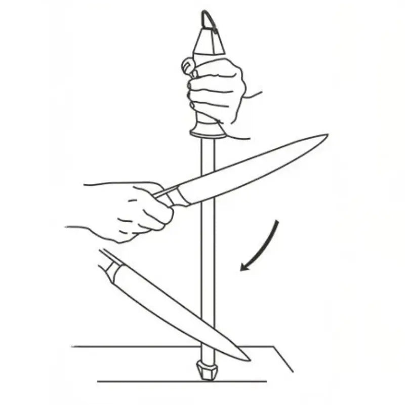 Schéma de démonstration utilisation fusil à aiguiser