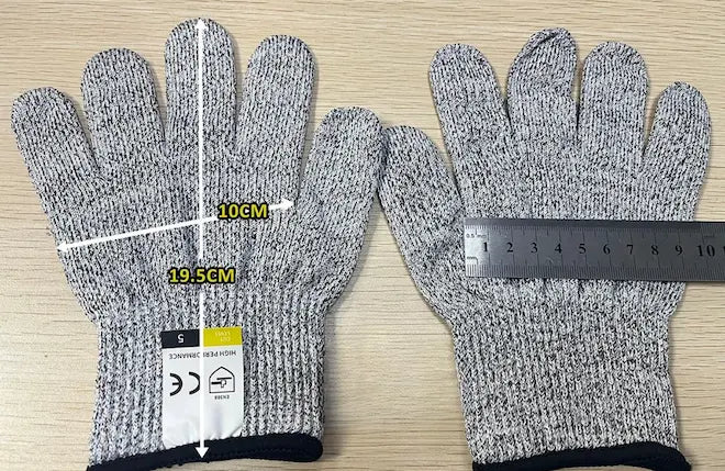 Gants de cuisine anti-coupures et dimensions