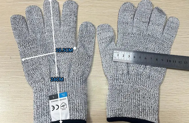Gants de cuisine anti-coupures et dimensions