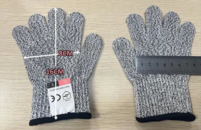 Gants de cuisine anti-coupures et dimensions