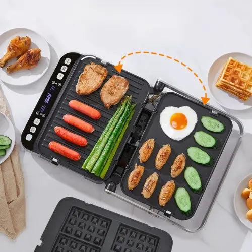 Grill électrique en action