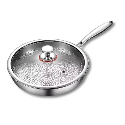 Poêle Inox Pro™: Version antiadhésive - couvercle inclus