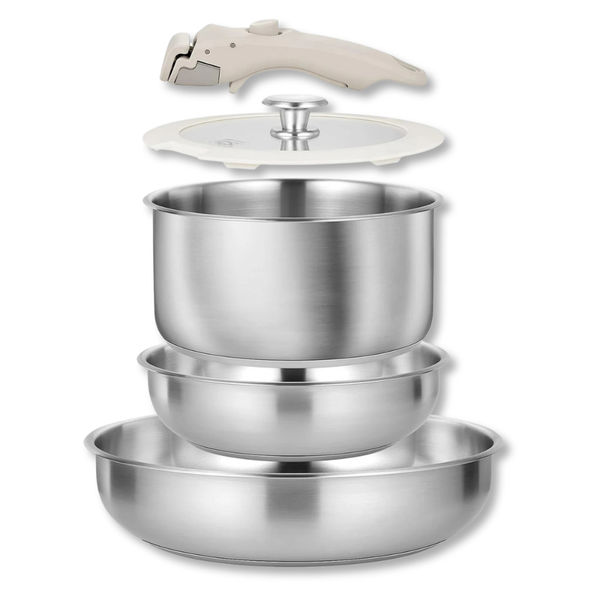 Set Inox Pro™ 7-en-1 : Version Manche Amovible