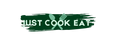 Logo "Just Cook Eat" en différentes déclinaisons de vert.