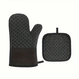 Gant et manique noir sur fond blanc