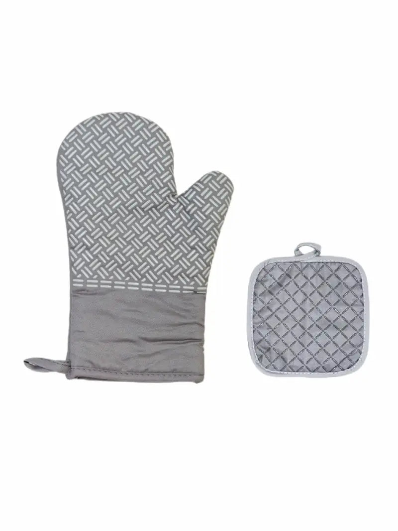 Gant et manique gris sur fond blanc