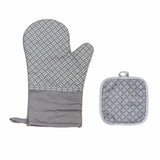 Gant et manique gris sur fond blanc