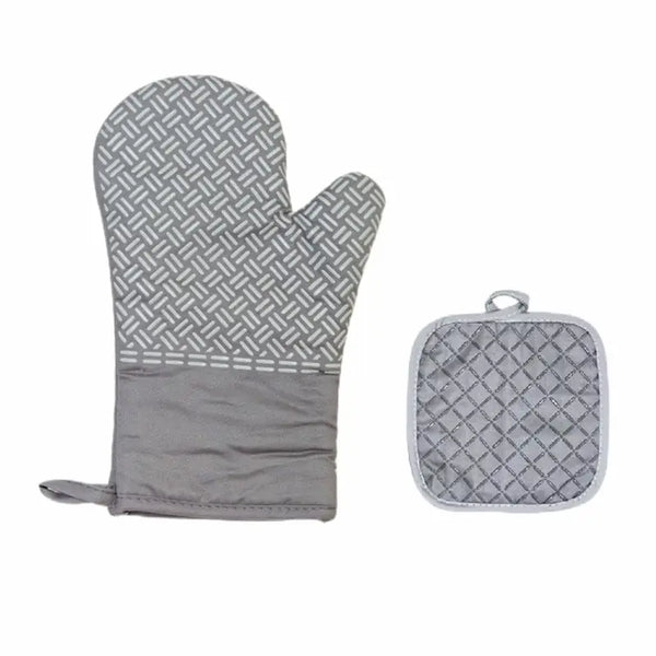 Gant et manique gris sur fond blanc