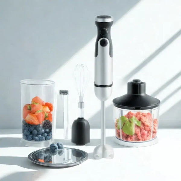 mixeur 5 en 1 sur fond blanc