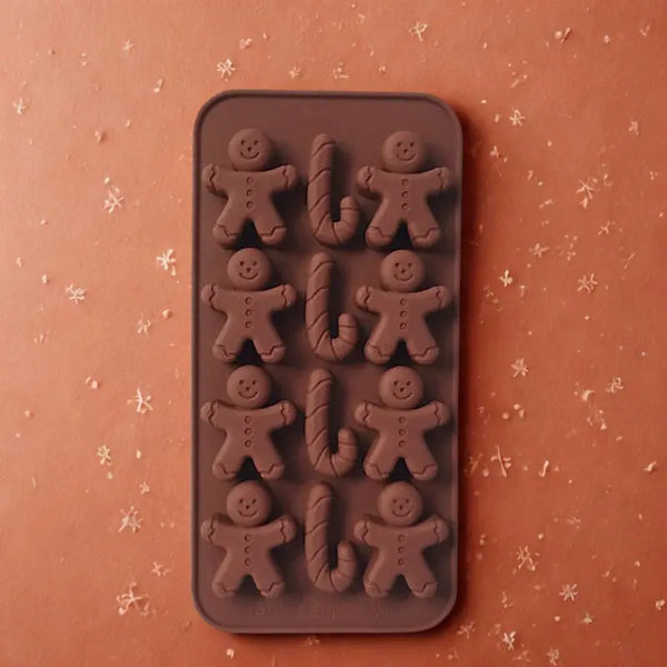 Moule en Silicone de Noël sûr fond marron