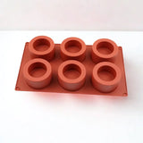 Moule en Silicone à 6 Cavités, orange, sûr fond blanc