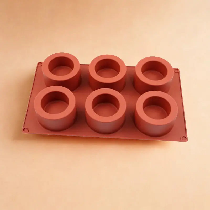 Moule en Silicone à 6 Cavités, orange, sûr fond orangé