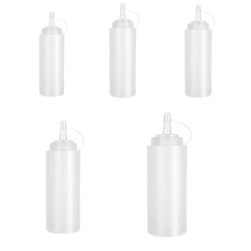 5 pipettes sur fond blanc