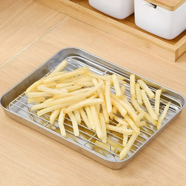 Frites sur plaque en inox