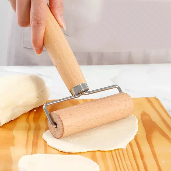 Rouleau en bois en action