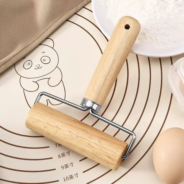 Rouleau en bois sur un set