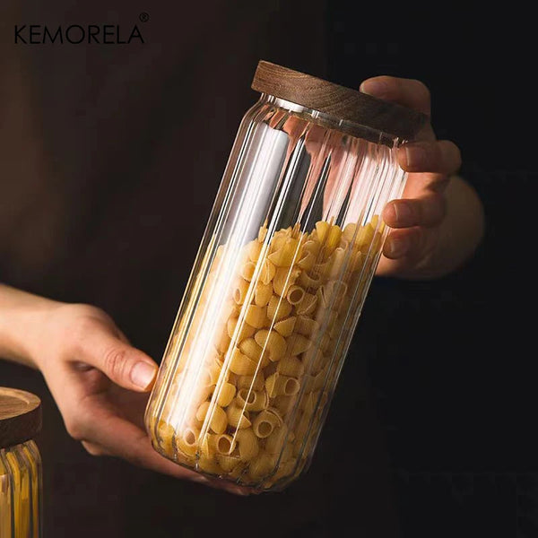 Glass Jars with Airtight Wooden Lids – 500ml to 1500ml 