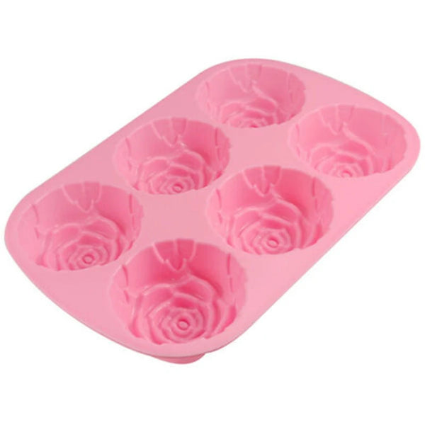 Moule Silicone Rose en forme de Rose sûr fond blanc