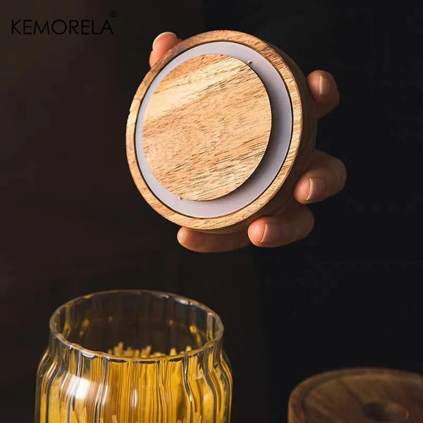 Glass Jars with Airtight Wooden Lids – 500ml to 1500ml 