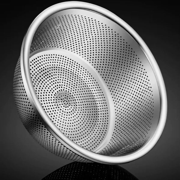 2-in-1 Colander + Salad Bowl Set - All Stainless Steel