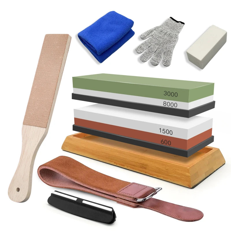 Pierre à Aiguiser 2-en-1 / 3-en-1 / 4-en-1 – Affûtage Professionnel