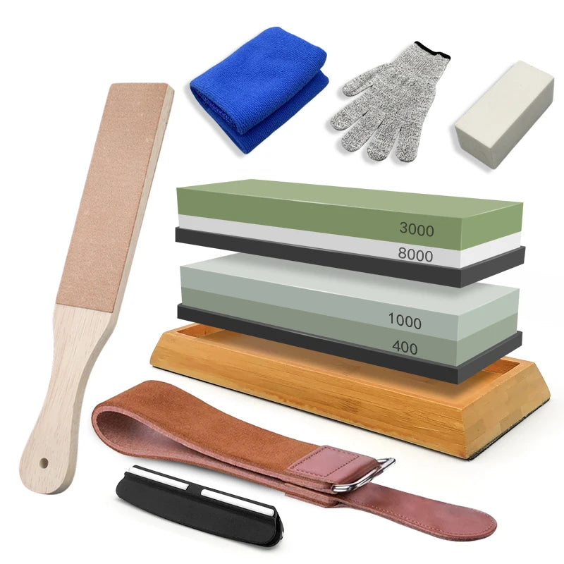 Pierre à Aiguiser 2-en-1 / 3-en-1 / 4-en-1 – Affûtage Professionnel