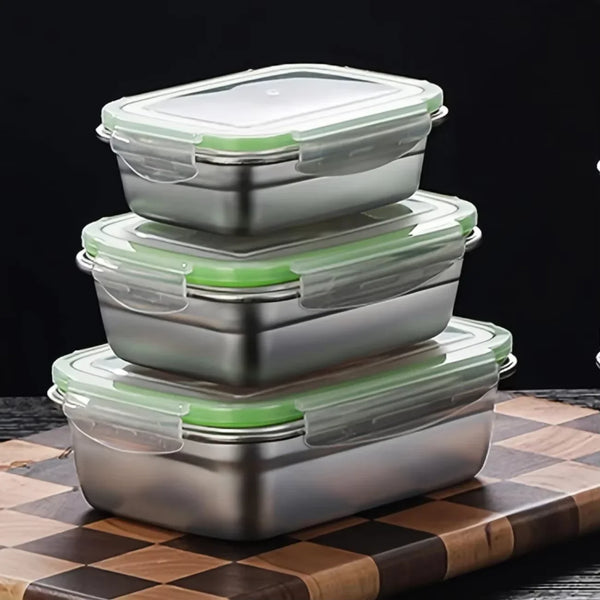 304 Stainless Steel Storage Containers with Airtight Lid