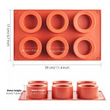 Moule en Silicone à 6 Cavités, orange, avec dimensions, sûr fond blanc