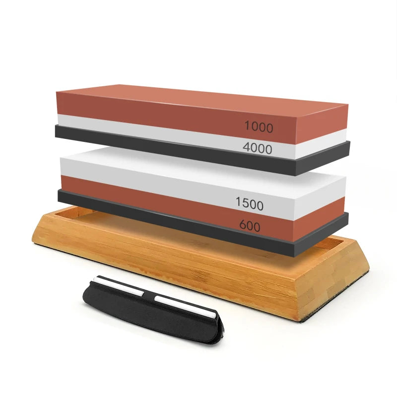Pierre à Aiguiser 2-en-1 / 3-en-1 / 4-en-1 – Affûtage Professionnel