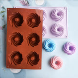 Moules en Silicone orange et mauve en forme de spirale