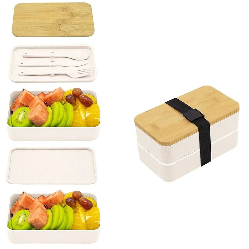 2-Tier Lunch Box – Complete Meal Box with Cutlery