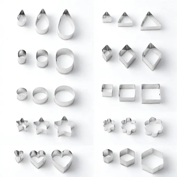Emporte-Pièces Géométriques en Inox sûr fond blanc