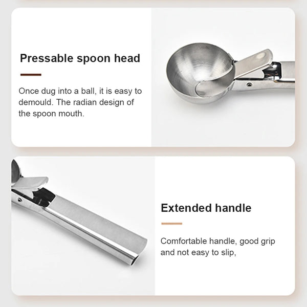 Stainless steel ice cream & sorbet scoop